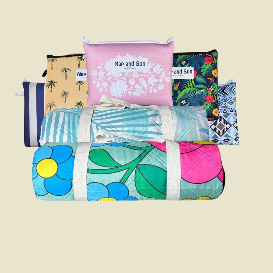 Images of Nap and Sun brand Eco-Friendly outdoor collection