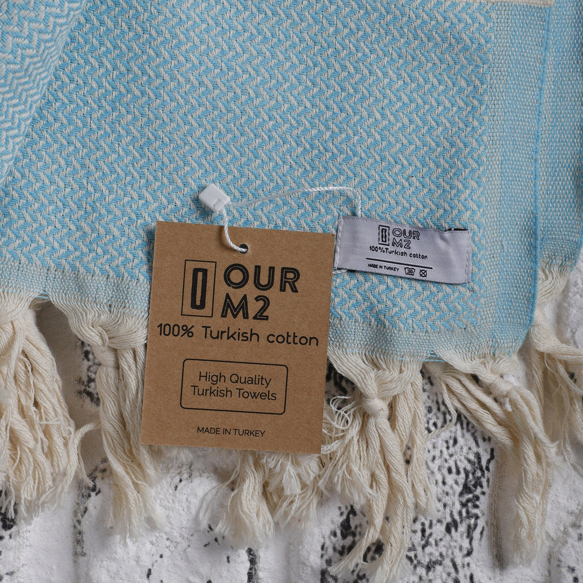 Turkish Cotton Beach Towel | Hasir (Turquoise)