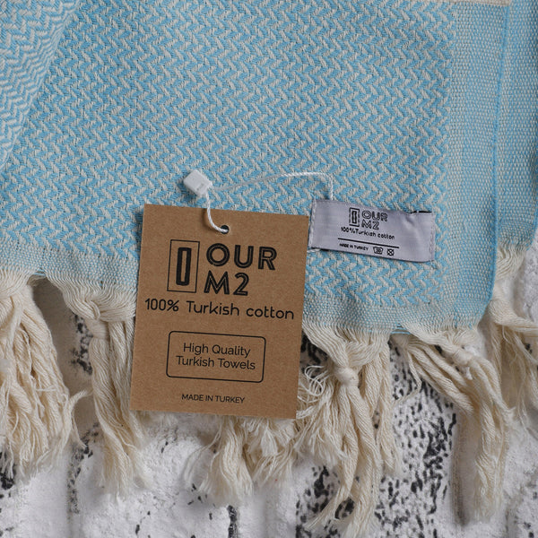 Turkish Cotton Beach Towel | Hasir (Turquoise)