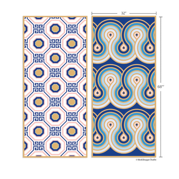 Sand-Free Beach Towel | Greek Key Tiles Microfiber Go Big