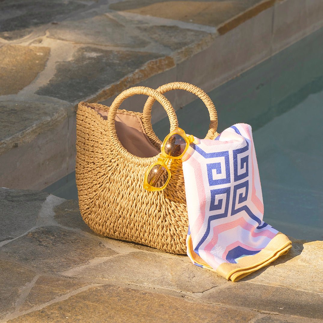 Sand-Free Beach Towel | Greek Key Tiles Microfiber Go Big