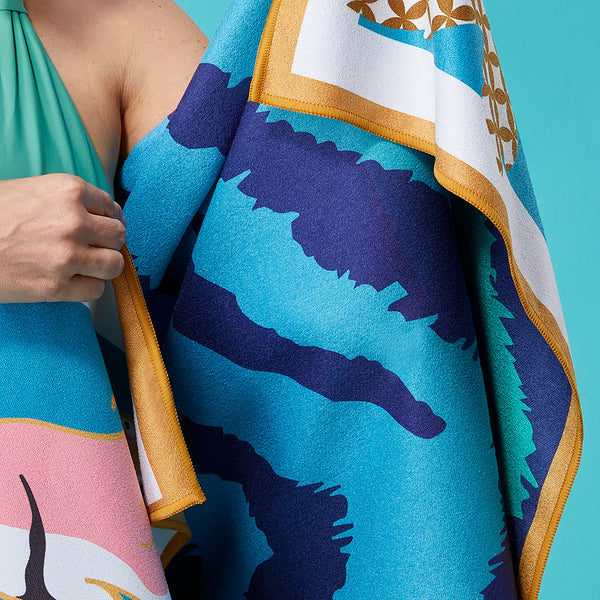 Sand-Free Beach Towel | Crouching Tiger Microfiber Go Big