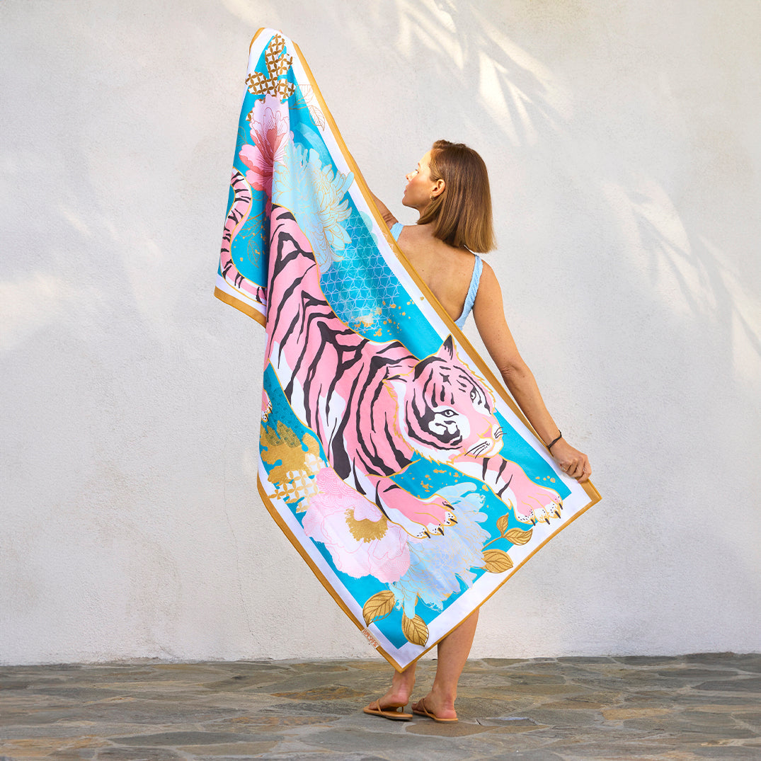 Sand-Free Beach Towel | Crouching Tiger Microfiber Go Big
