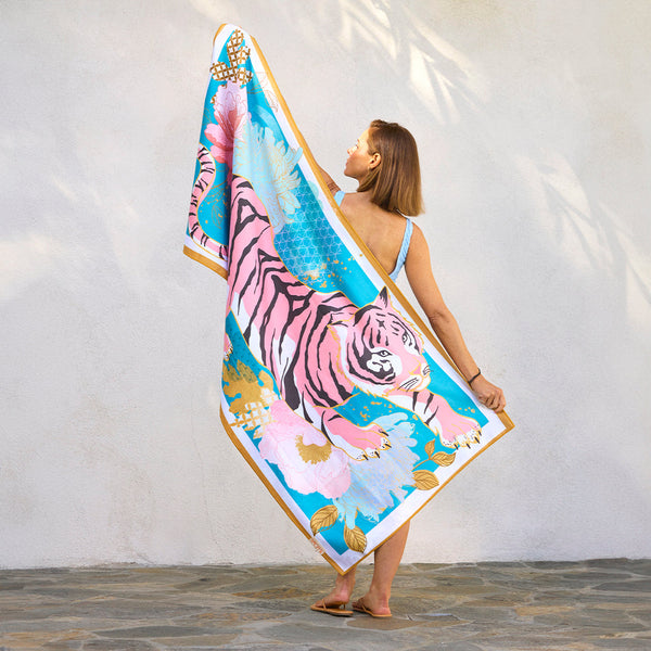 Sand-Free Beach Towel | Crouching Tiger Microfiber Go Big