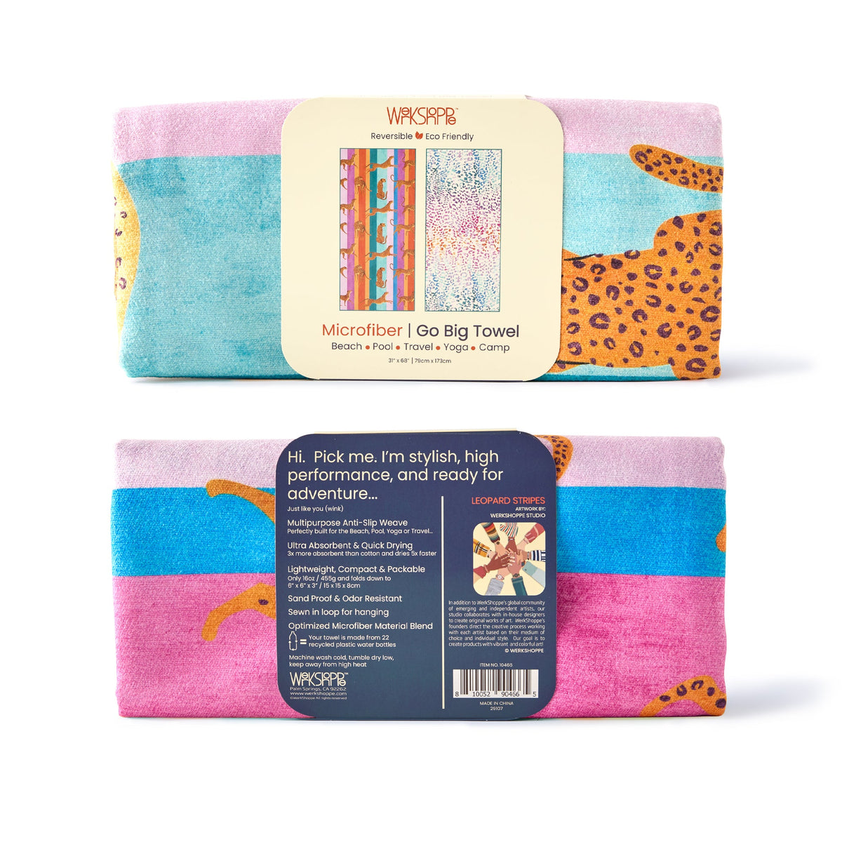 Sand-Free Beach Towel | Leopard Stripes Microfiber Go Big