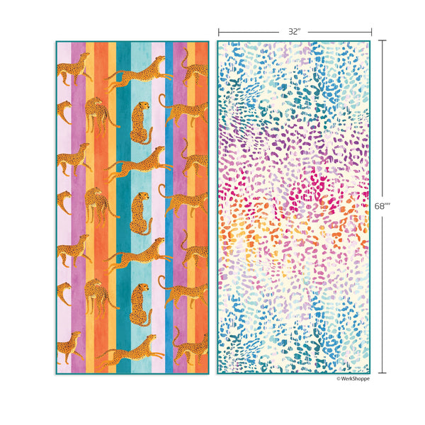 Sand-Free Beach Towel | Leopard Stripes Microfiber Go Big
