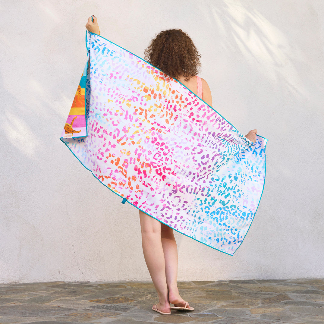 Sand-Free Beach Towel | Leopard Stripes Microfiber Go Big
