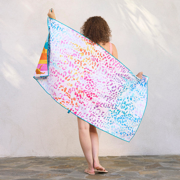 Sand-Free Beach Towel | Leopard Stripes Microfiber Go Big