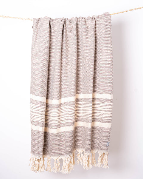 Turkish Cotton Beach Towel |Hasir (Beige)
