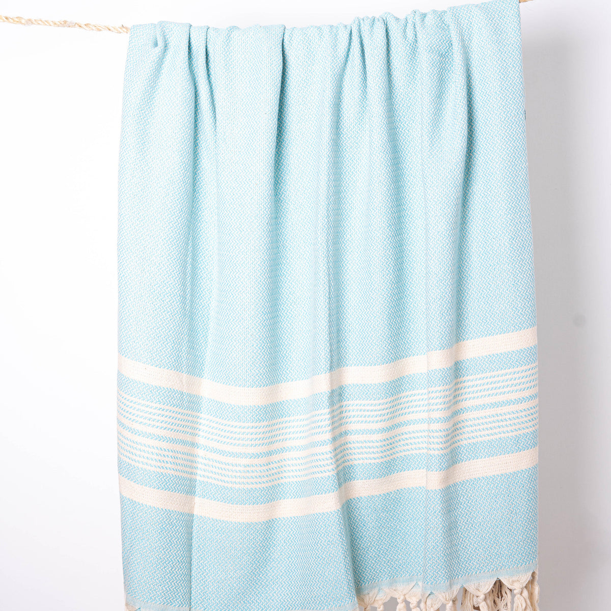 Turkish Cotton Beach Towel | Hasir (Turquoise)