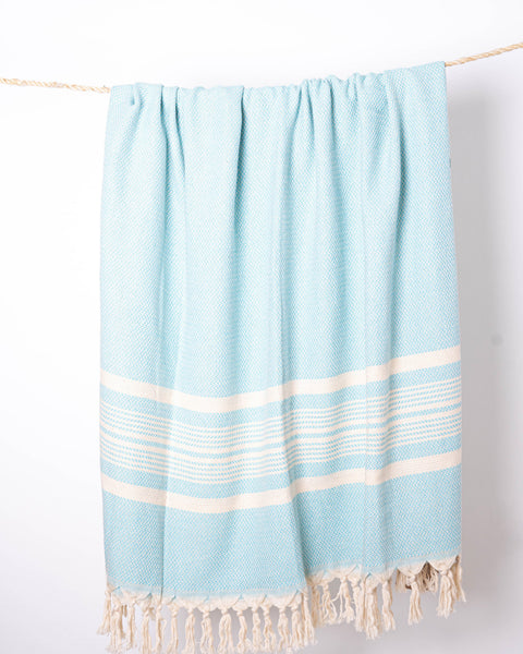 Turkish Cotton Beach Towel | Hasir (Turquoise)