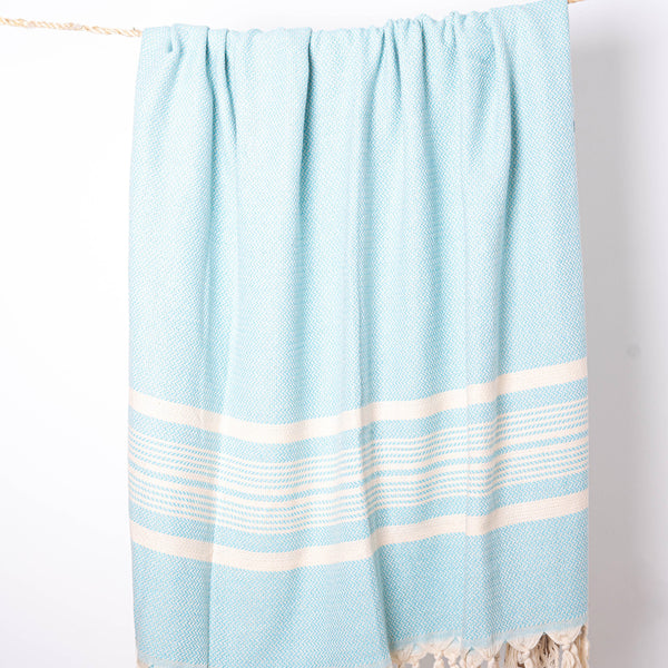 Turkish Cotton Beach Towel | Hasir (Turquoise)