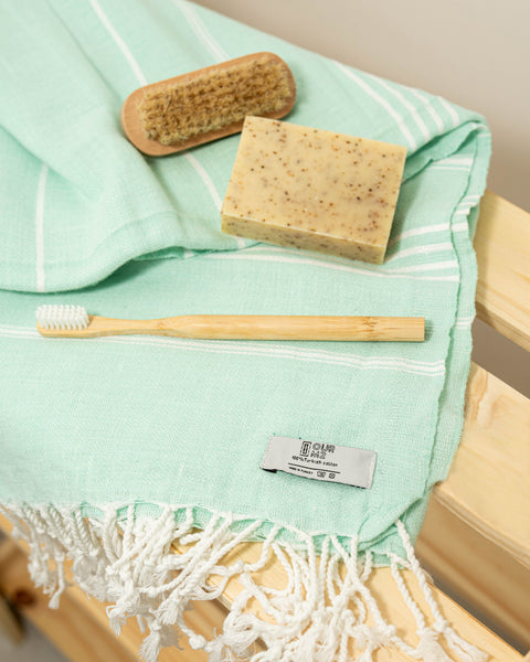 Turkish Cotton Beach Towel | Sultan (Aquamarine)