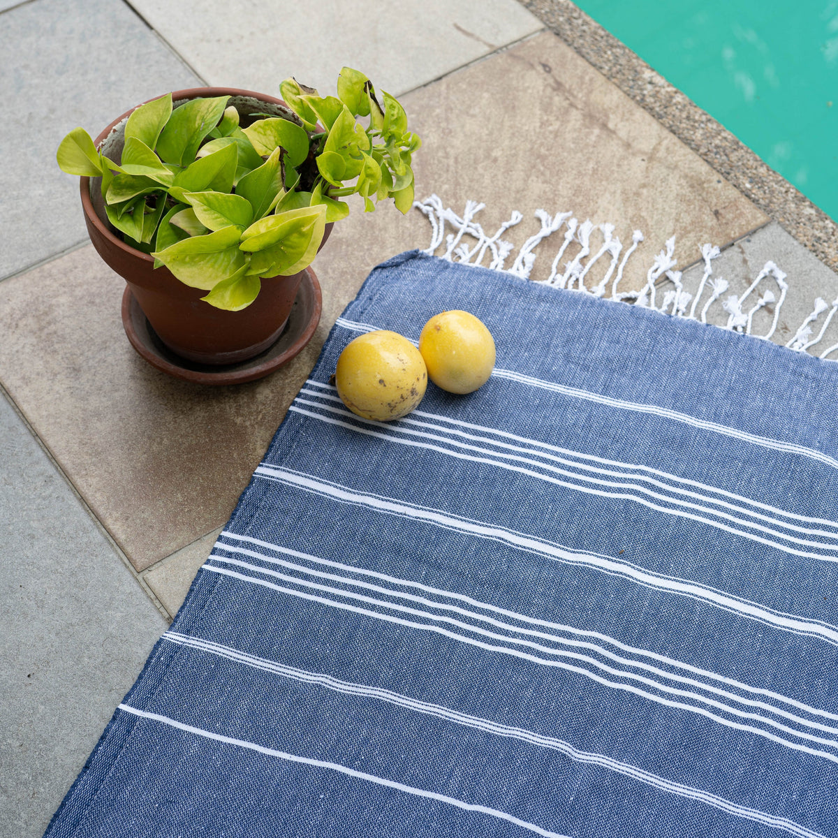 Turkish Cotton Beach Towel | Sultan (Dark Blue)