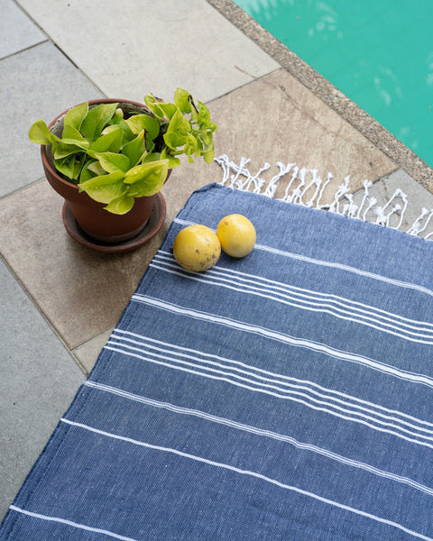 Turkish Cotton Beach Towel | Sultan (Dark Blue)