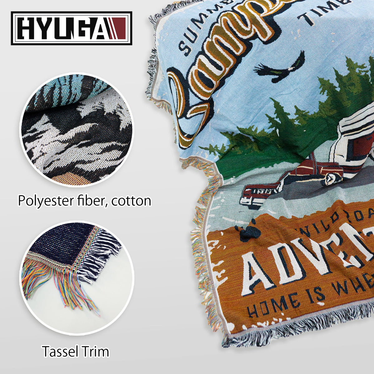 HYUGA Extra-Large Outdoor & Picnic Blanket – 68"x48" | Sunset