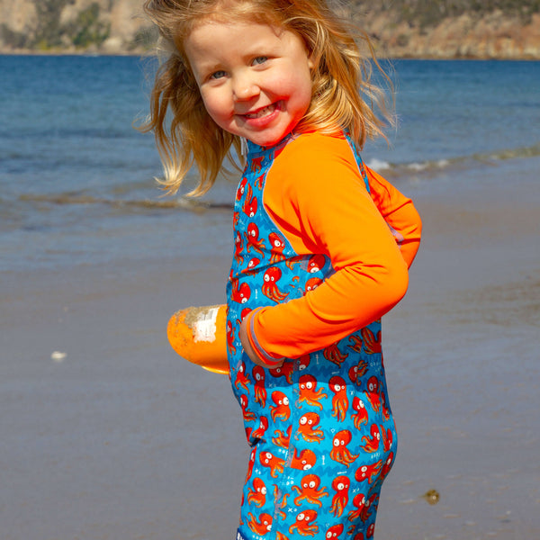 Kids All-In-One Snap Sunsuit | ‘O’ is for Octopus