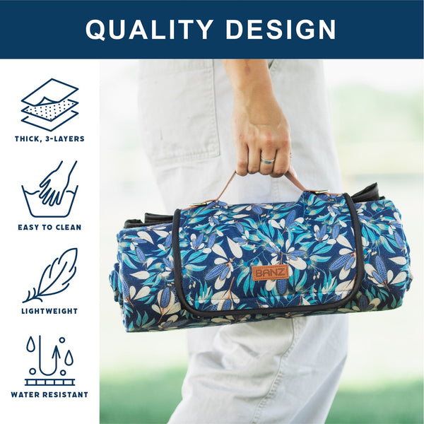 Waterproof Foldable Picnic Blanket | Pink Monstera