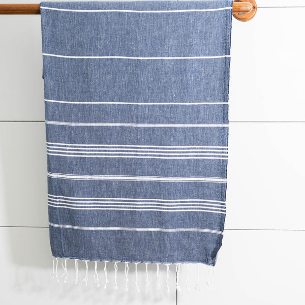 Turkish Cotton Beach Towel | Sultan (Dark Blue)