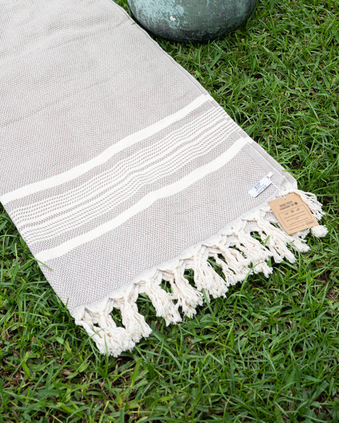 Turkish Cotton Beach Towel |Hasir (Beige)