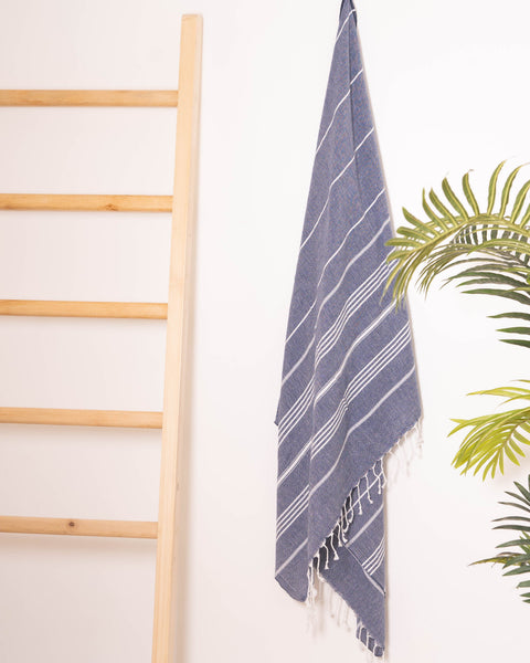 Turkish Cotton Beach Towel | Sultan (Dark Blue)
