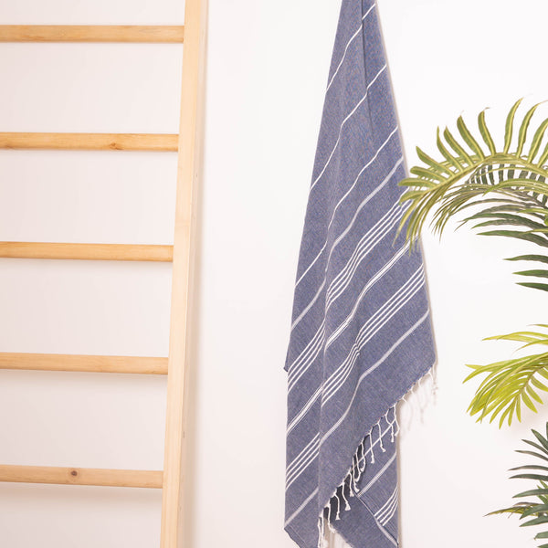 Turkish Cotton Beach Towel | Sultan (Dark Blue)