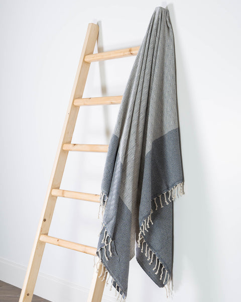 Turkish Cotton Beach Towel |Dilay (Navy Blue)