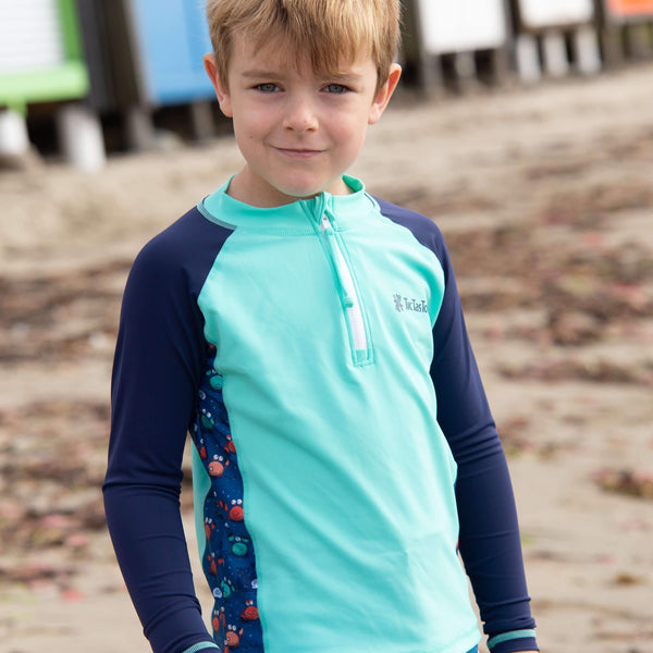 NEW! Boys Long Sleeve Rashie | Comic Crabs