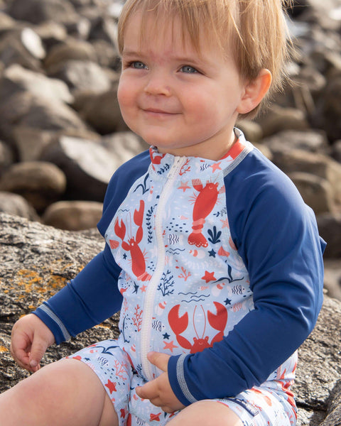 All-in-one Snap Sunsuit Kids Swimwear | Lazy Lobsters