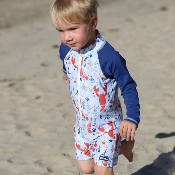 All-in-one Snap Sunsuit Kids Swimwear | Lazy Lobsters