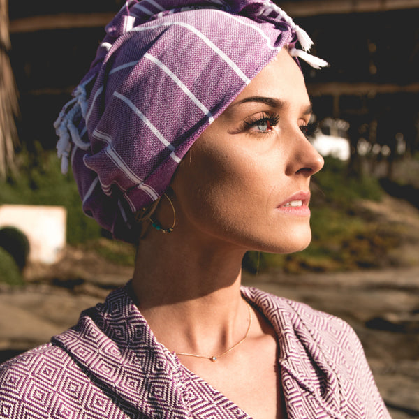 Unisex Turkish Cotton Towel Bathrobe with Pockets | Venice