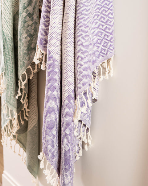 Turkish Cotton Beach Towel |Dilay (Purple)