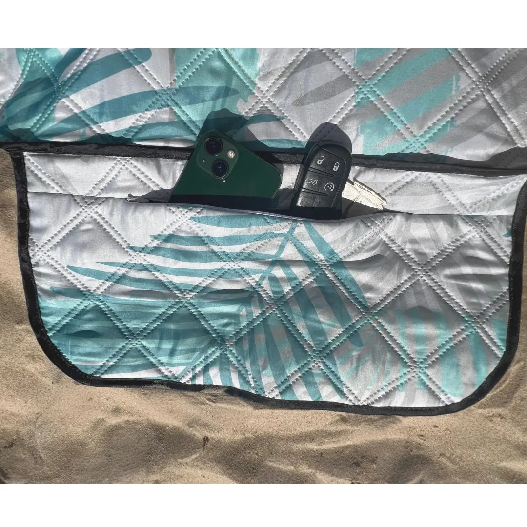 Leafy Vibes Best Waterproof Machine Washable Extra Large Umbrella Ready Picnic Blanket Nap and Sun