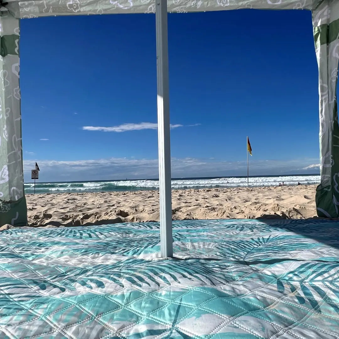 Leafy Vibes Best Waterproof Machine Washable Extra Large Umbrella Ready Picnic Blanket Nap and Sun