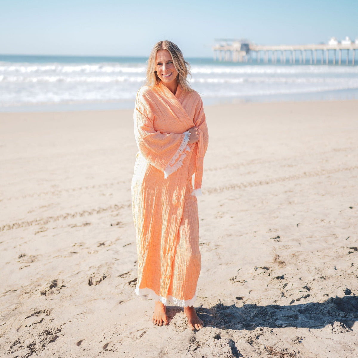 Muslin Cotton Kimono Bathrobe | Multi colors (One size)