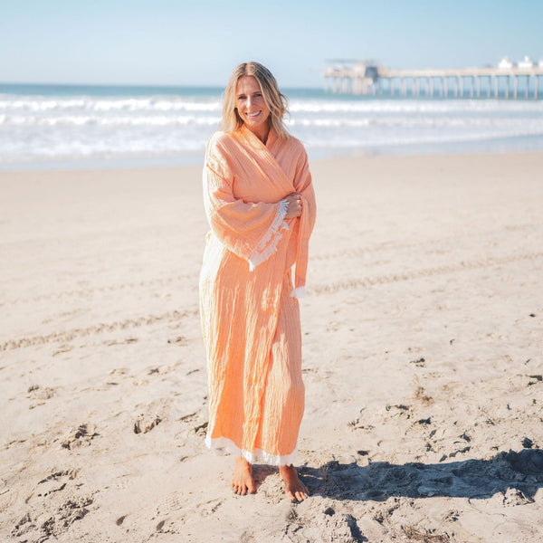 Muslin Cotton Kimono Bathrobe | Multi colors (One size)