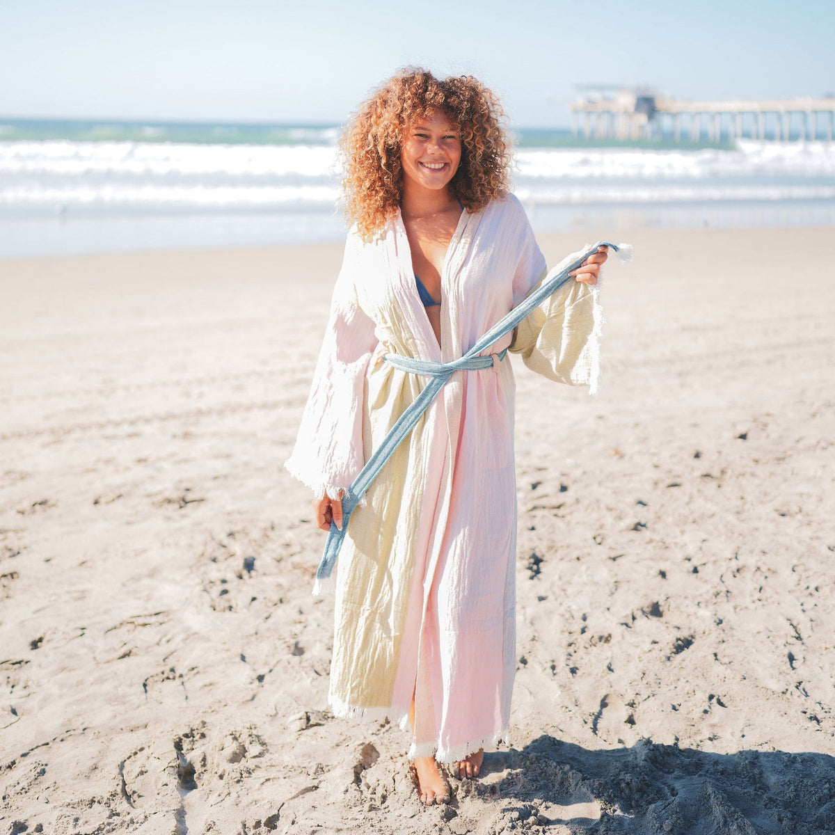 Muslin Cotton Kimono Bathrobe | Multi colors (One size)