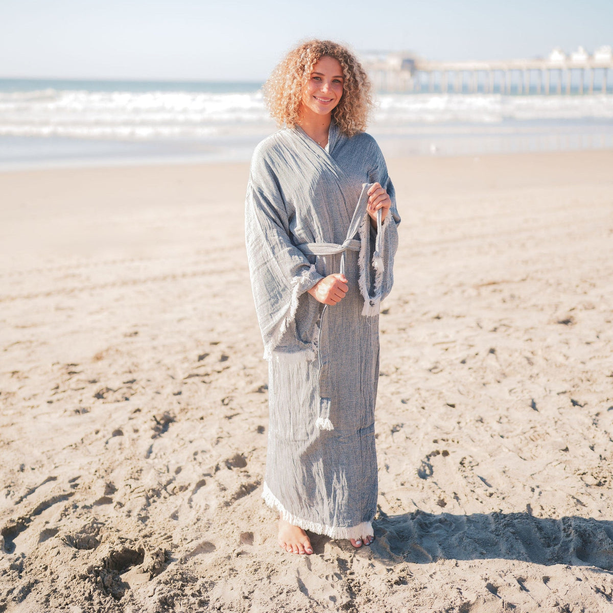 Muslin Cotton Kimono Bathrobe | Multi colors (One size)