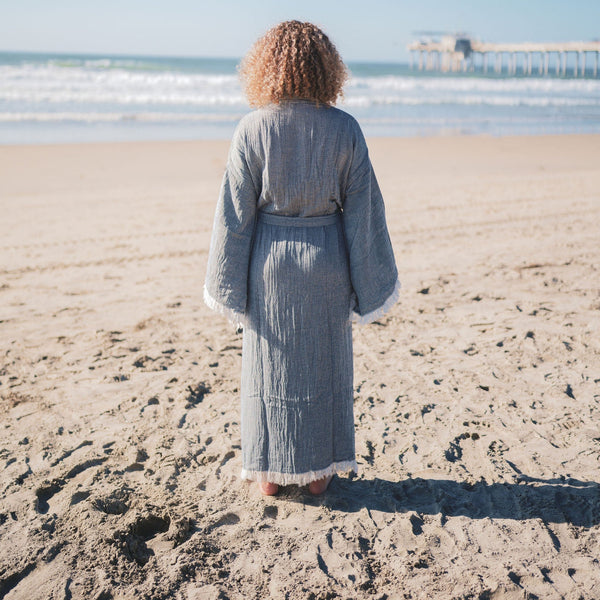 Muslin Cotton Kimono Bathrobe | Multi colors (One size)