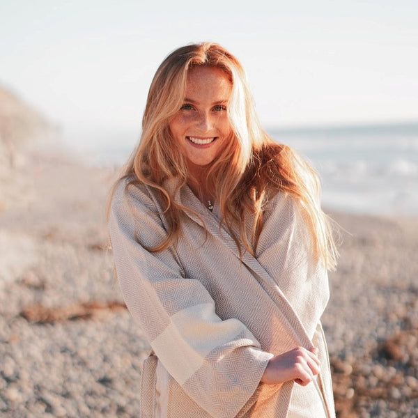 Unisex Turkish Cotton Towel Bathrobe with Pockets | Venice