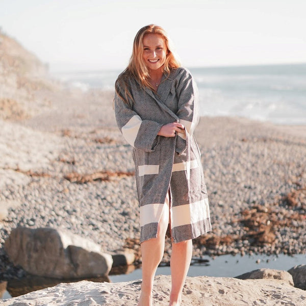 Unisex Turkish Cotton Towel Bathrobe with Pockets | Venice