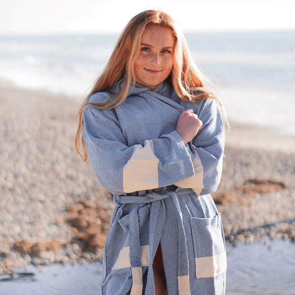 Unisex Turkish Cotton Towel Bathrobe with Pockets | Venice