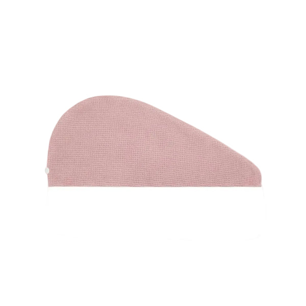 Pink hair wrap towel on a white background