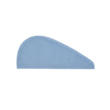 Blue hair wrap towel on a white background