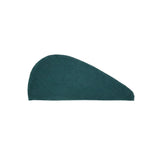 Teal colour hair wrap towel on a white background