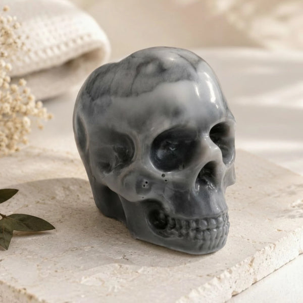 Hand-Poured Skull Soap Bar | Classic Spice