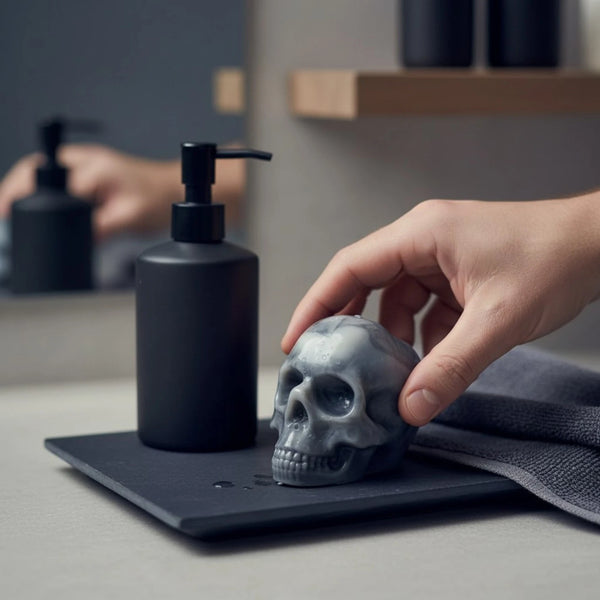 Hand-Poured Skull Soap Bar | Classic Spice