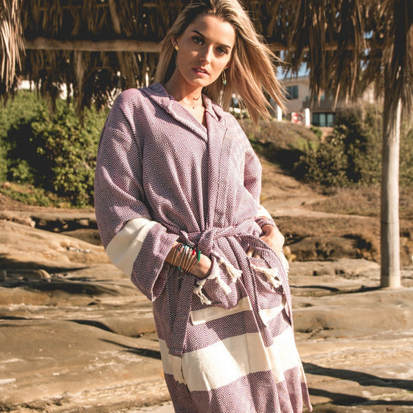 Unisex Turkish Cotton Towel Bathrobe with Pockets | Venice