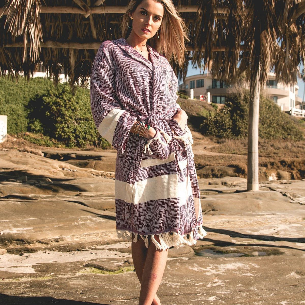 Unisex Turkish Cotton Towel Bathrobe with Pockets | Venice