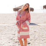Turkish Towel Bathrobe with Pockets & Belt - 100% Turkish Cotton Unisex Kimono Robe  | Venice